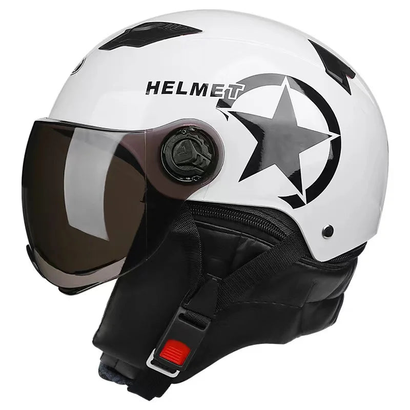 Casco Moto Mezzo Viso Unisex Adulto ABS Multicolore