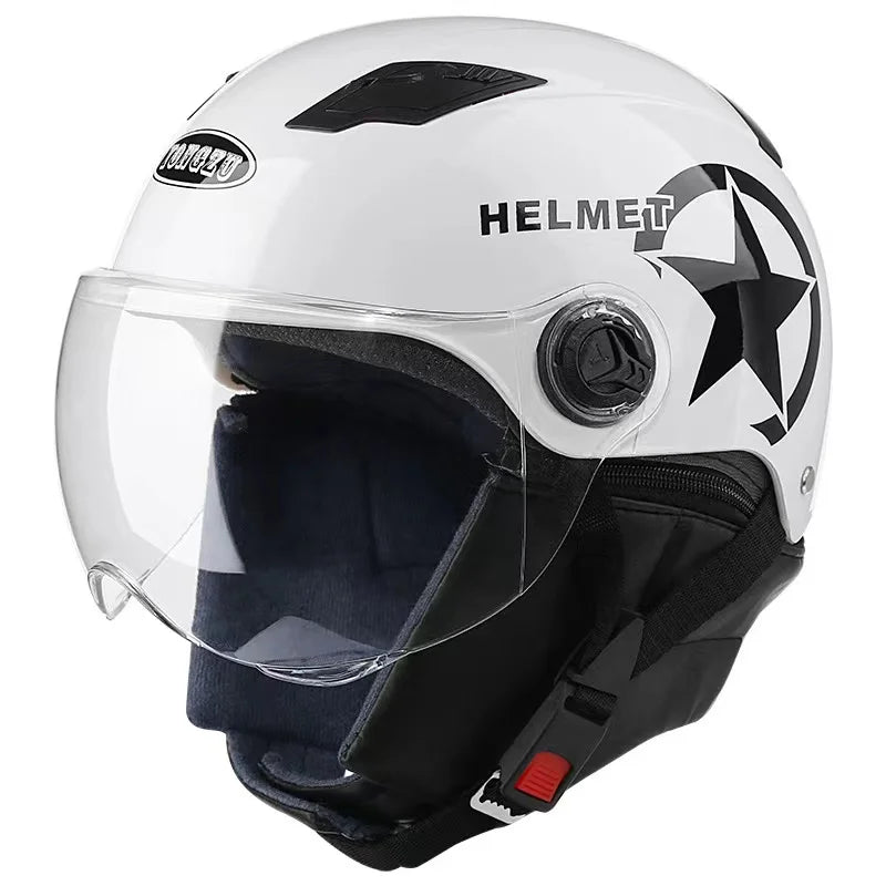 Casco Moto Mezzo Viso Unisex Adulto ABS Multicolore