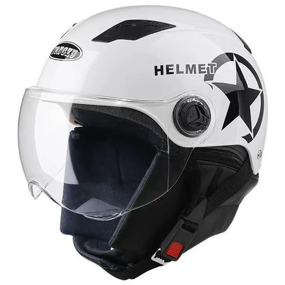 Casco Moto Mezzo Viso Unisex Adulto ABS Multicolore
