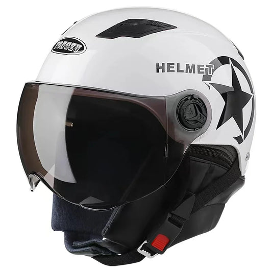 Casco Moto Mezzo Viso Unisex Adulto ABS Multicolore