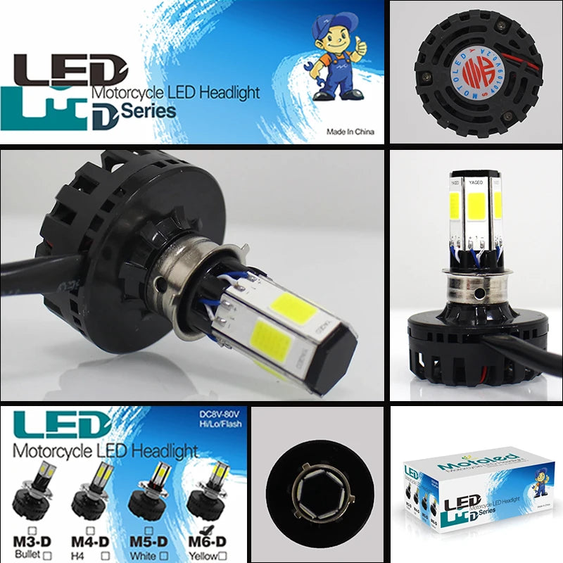 Faro LED Moto COB 6000LM Raffreddamento a Ventola IP67