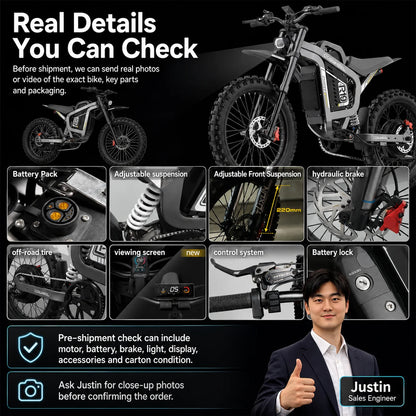 R19 Moto Elettrica Fuoristrada 72V Pneumatici Larghi per Adulti