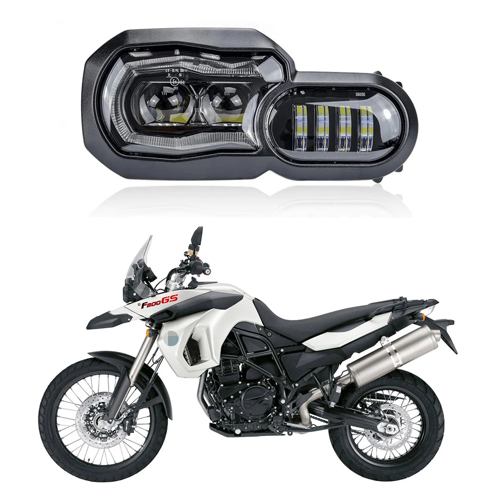 Faro LED per Moto BMW F800GS F800R F750GS F650GS con Anello Halo