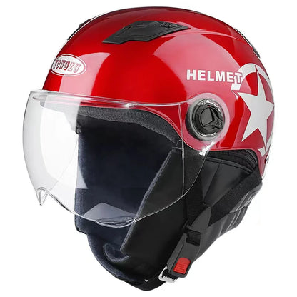 Casco Moto Mezzo Viso Unisex Adulto ABS Multicolore