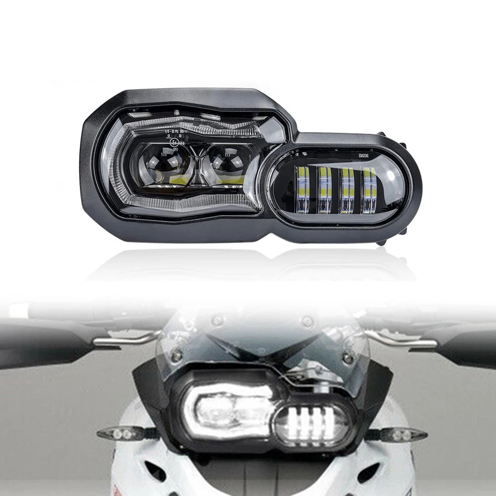 Faro LED per Moto BMW F800GS F800R F750GS F650GS con Anello Halo