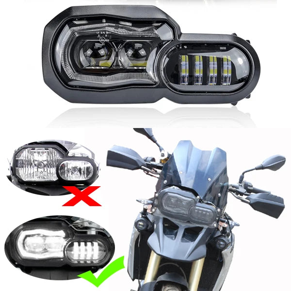 Faro LED per Moto BMW F800GS F800R F750GS F650GS con Anello Halo