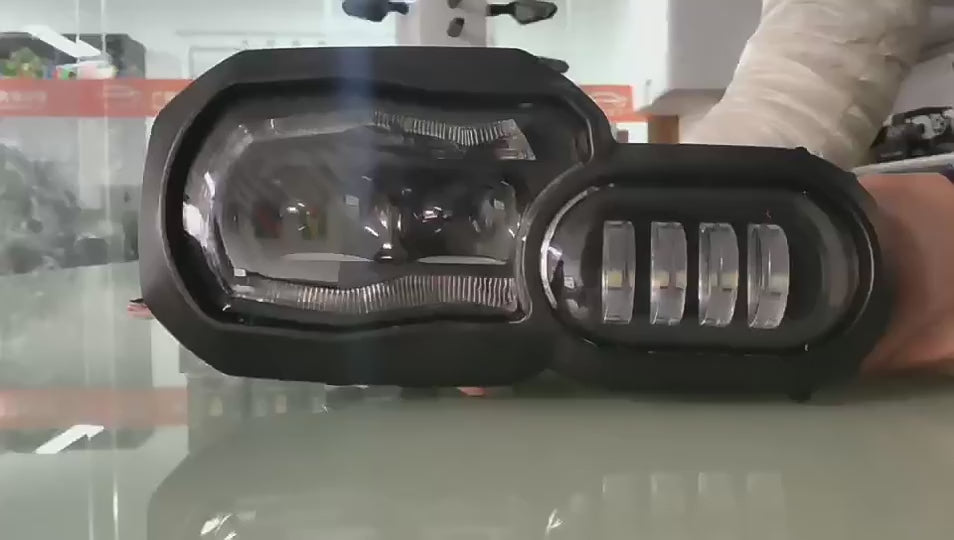 Faro LED per Moto BMW F800GS F800R F750GS F650GS con Anello Halo