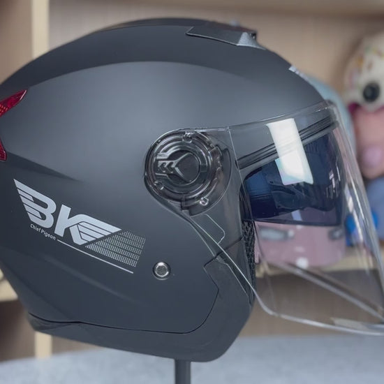 Casco Moto Mezzo Viso Doppia Visiera ABS Unisex Adulto